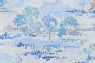 Waverly Imagery Printed Cotton Drapery Fabric in Sky 