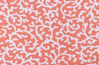 Waverly Savoy Silhouette Printed Cotton Twill Drapery Fabric in Coral 