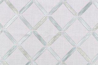 Ruru Embroidered Drapery Fabric in Beach Glass