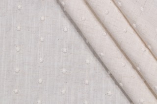 Suisse Embroidered Drapery Fabric in Vanilla