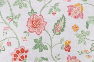 Trend - Echo Tularosa Printed Linen Drapery Fabric in Coral for Fabricut