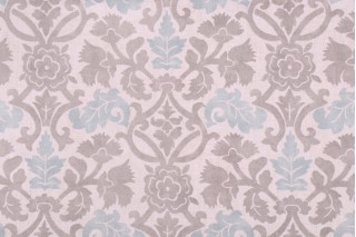 Waverly Anika Printed Cotton Drapery Fabric in Spa