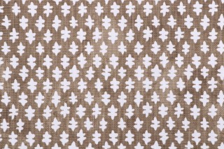 Premier Prints Gem-Slub Linen White Printed Drapery Fabric in Chip