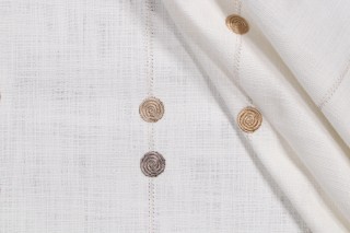 TFA Friendly Colors Embroidered Drapery Fabric in Natural