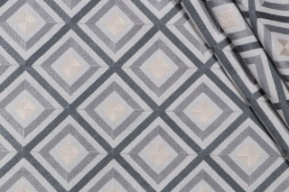 Mill Creek Spellbinder Embroidered Drapery Fabric in Steel 