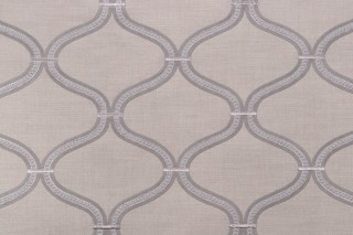 Mill Creek Freestyler Embroidered Drapery Fabric in Fog