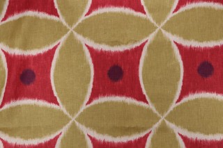 Duralee Ada Printed Linen Drapery Fabric in Watermelon