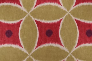 Duralee Ada Printed Linen Drapery Fabric in Watermelon