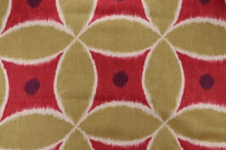 Duralee Ada Printed Linen Drapery Fabric in Watermelon 