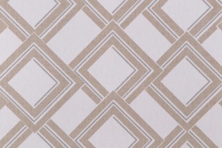 Scalamandre Dune Geometric Printed Linen Blend Drapery Fabric in White,Grey,Beige 