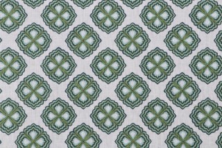 P Kaufmann Dori Printed Cotton Blend Drapery Fabric in Peacock 