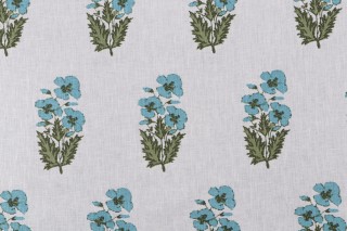 P Kaufmann Indira Printed Cotton Blend Drapery Fabric in Peacock 