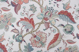 P Kaufmann Floriana Printed Linen Blend Drapery Fabric in Multi 