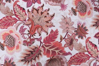 P Kaufmann Zelda Floral Printed Cotton Drapery Fabric in Fruit Punch 