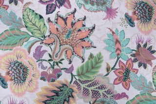 P Kaufmann Zelda Floral Printed Cotton Drapery Fabric in Tropical 
