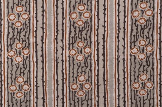 P Kaufmann Leonard Blooms Printed Cotton Drapery Fabric in Taupe 