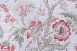 P Kaufmann Elizabetta Printed Cotton Blend Drapery Fabric in Coral 