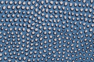 P Kaufmann Bespotted Printed Cotton Drapery Fabric in Cobalt 