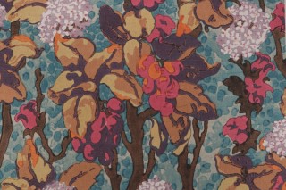 P Kaufmann Bell Blooms Printed Linen Blend Drapery Fabric in Cyan 