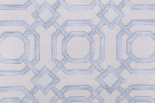 P Kaufmann Gazebo Trellis Printed Cotton Drapery Fabric in Spa 