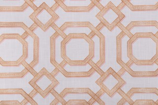 P Kaufmann Gazebo Trellis Printed Cotton Drapery Fabric in Melon 