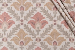 P Kaufmann Angeline Crewel Embroidered Drapery Fabric in Berry 