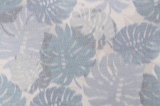 P Kaufmann Island Palm Woven Upholstery Fabric in Blues 