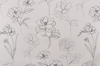 Hamilton Botanica Printed Cotton Drapery Fabric in Ink 