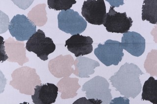 Robert Allen Monet Dot Printed Cotton Drapery Fabric in Eclipse