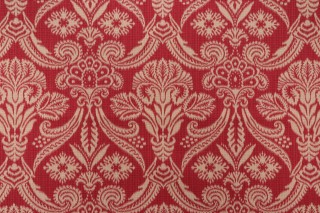 Canterbury Damask Upholstery Fabric in Antique Red