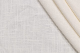 Covington Linden Linen Blend Drapery Fabric in Antique White