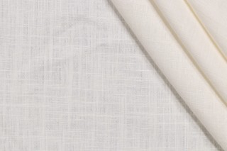 Covington Linden Linen Blend Drapery Fabric in Antique White