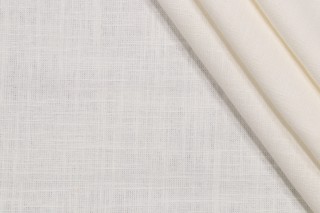 Covington Linden Linen Blend Drapery Fabric in Antique White