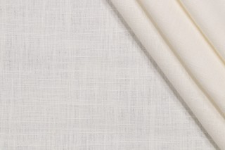 Covington Linden Linen Blend Drapery Fabric in Antique White