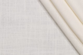 Covington Linden Linen Blend Drapery Fabric in Antique White