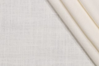 Covington Linden Linen Blend Drapery Fabric in Antique White