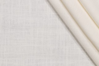 Covington Linden Linen Blend Drapery Fabric in Antique White