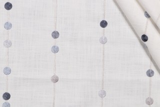 TFA Friendly Colors Embroidered Drapery Fabric in Denim
