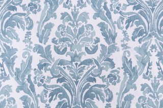 Lacefield Coribel Printed Cotton Blend Drapery Fabric in Bluestone