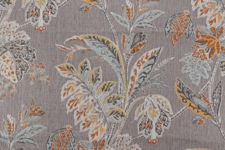 Echo Ishana Printed Linen Drapery Fabric in Turmeric for Kravet CLOSEOUT