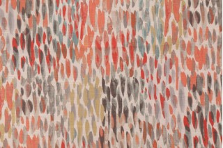 Kelly Ripa Home Make It Rain Printed Cotton Drapery Fabric in Nectar