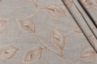 Valiant Fabrics Riley Embroidered Drapery Fabric in Haze 