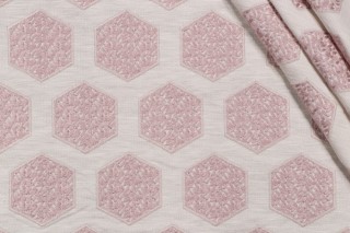 Valiant Fabrics Lane Embroidered Drapery Fabric in Blush 