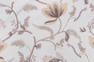 Valiant Fabrics Monica Embroidered Drapery Fabric in Natural 
