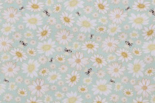 Timeless Treasures Home Sweet Home - Tossed Flowers & Bees Printed Cotton Craft Fabric in Sage 