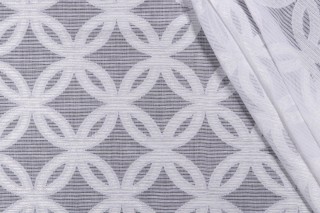 Kiera Sheer Drapery Fabric in Frost