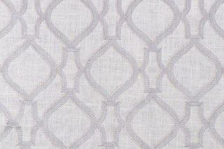 1 Yard Constance Embroidered Drapery Fabric in Ice