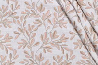 P Kaufmann Leafage Embroidered Drapery Fabric in Petal 