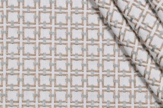 P Kaufmann Niki Embroidered Drapery Fabric in Frost 