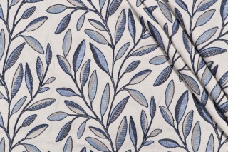 P Kaufmann Andover Embroidered Drapery Fabric in Ink 